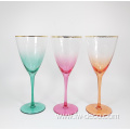 custom handmade color fancy goblet wine glass